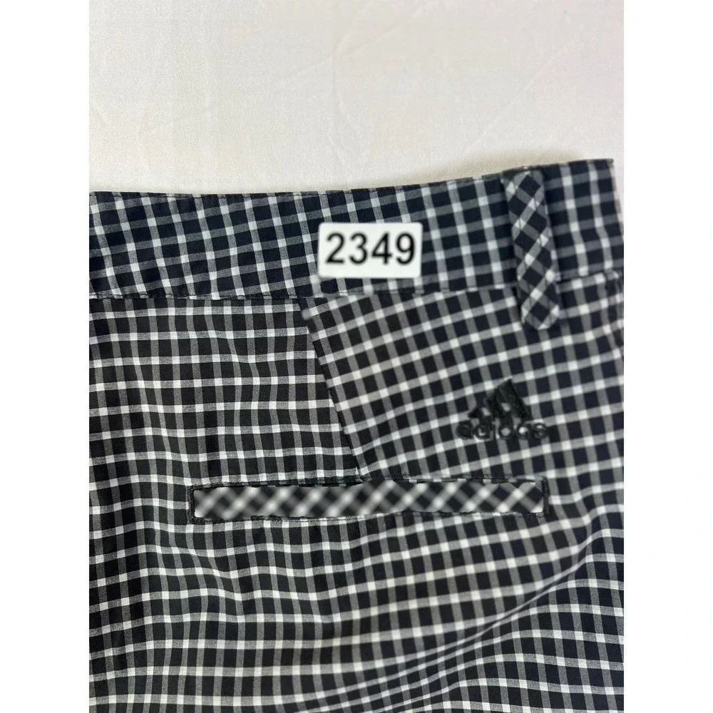 Adidas Mens Golf Shorts Gingham Checkered Black White‎ 32